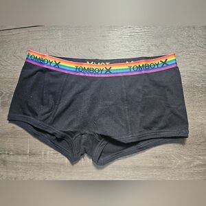 Tomboy X Rainbow Boy Shorts Briefs Black Size L New